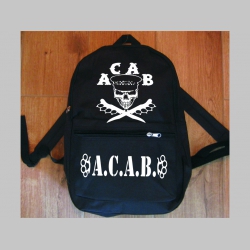 A.C.A.B. jednoduchý ľahký ruksak, rozmery pri plnom obsahu cca: 40x27x10cm materiál 100%polyester A.C.A.B. jednoduchý ľahký ruksak, rozmery pri plnom obsahu cca: 40x27x10cm materiál 100%polyester